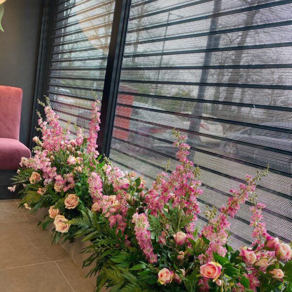 Pink Delphinium Floor Aisle Arrangement - Image 2