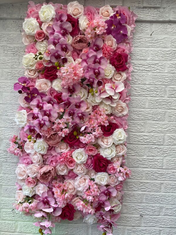 Hot Pink Orchids Flower wall - Floral Backdrop