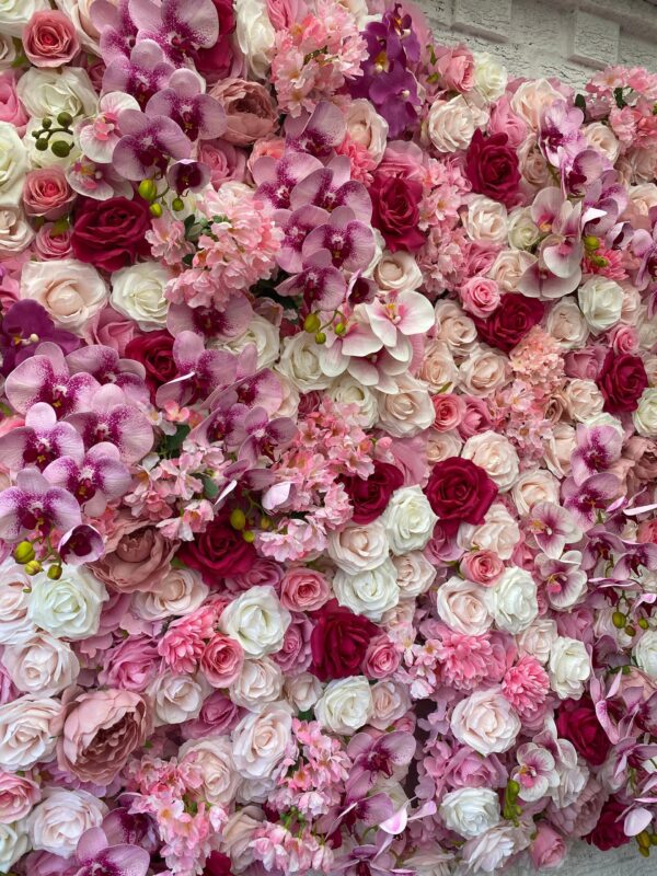 Hot Pink Orchids Flower wall - Floral Backdrop - Image 3