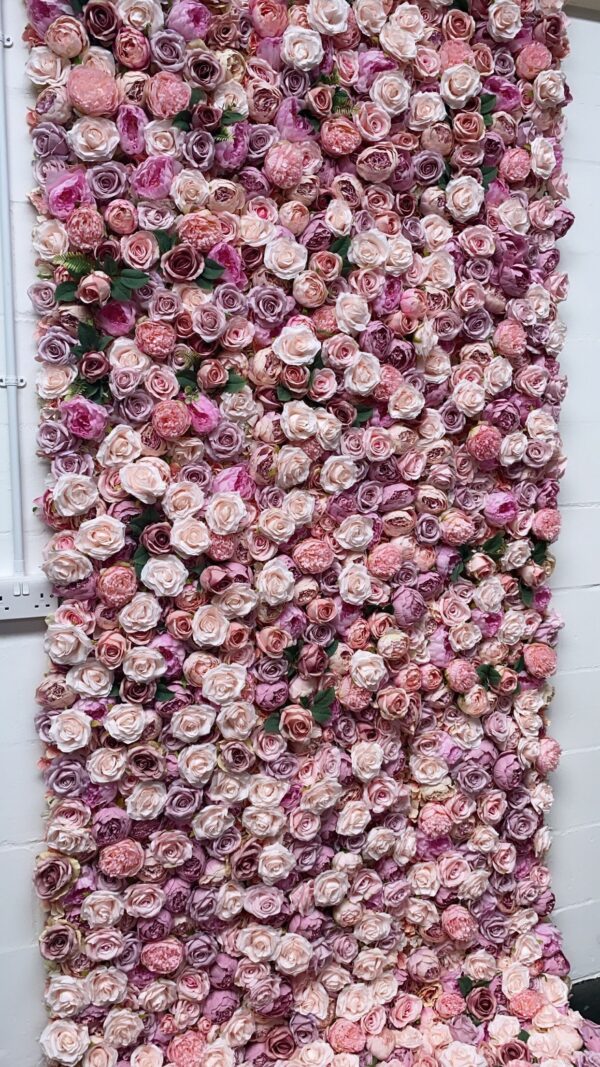 Pink and Blush Flower Wall Wedding Backdrop - Image 4