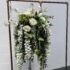 White and Green Hanging Flower Basket - Artificial Flower Basket