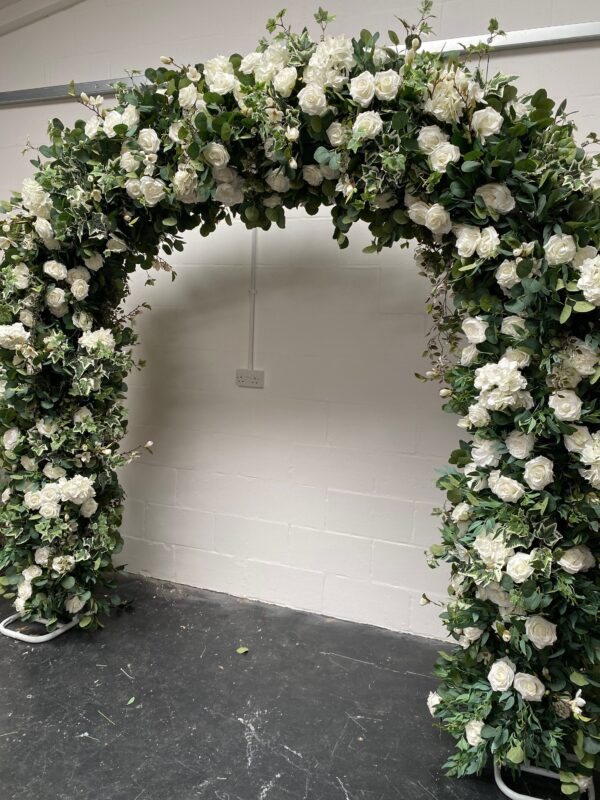 LUXE Ivory Wedding Flower Arch, Eucalyptus and Roses