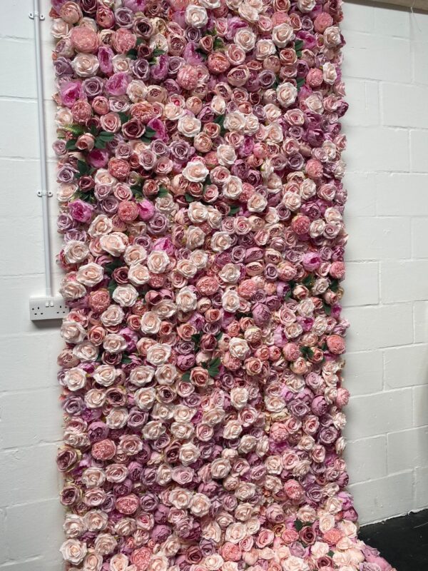 Pink and Blush Flower Wall Wedding Backdrop - Image 3