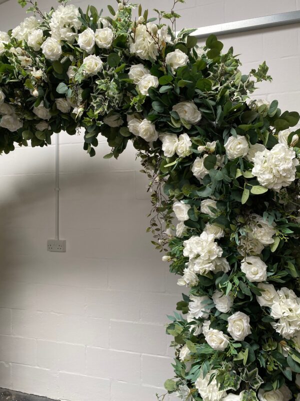 LUXE Ivory Wedding Flower Arch, Eucalyptus and Roses - Image 3