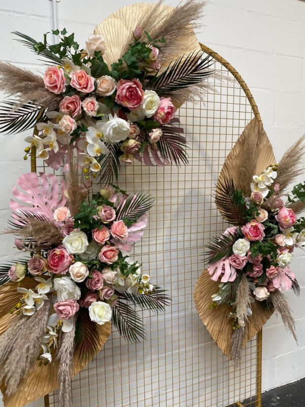 Pink Pampas & Palms Wedding Arch Arrangement  - Wedding Swag