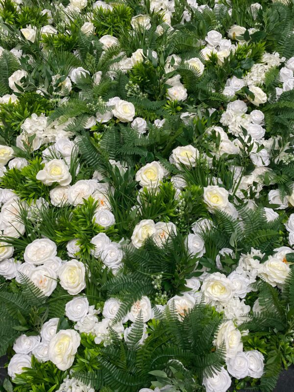 LUXE White and Green Wedding Flower Wall Backdrop - Image 3