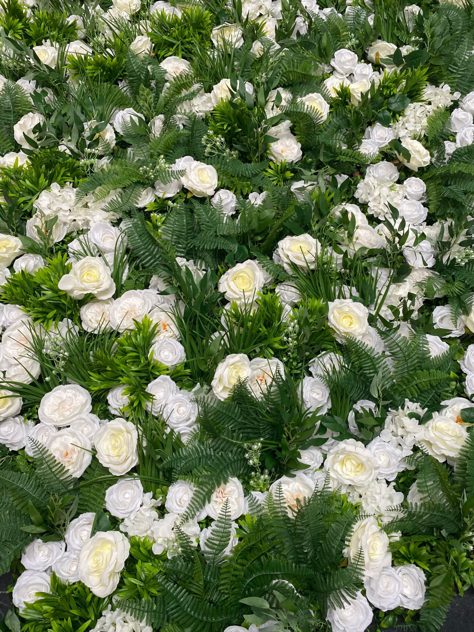 LUXE White and Green Wedding Flower Wall Backdrop - IVY CRUZ