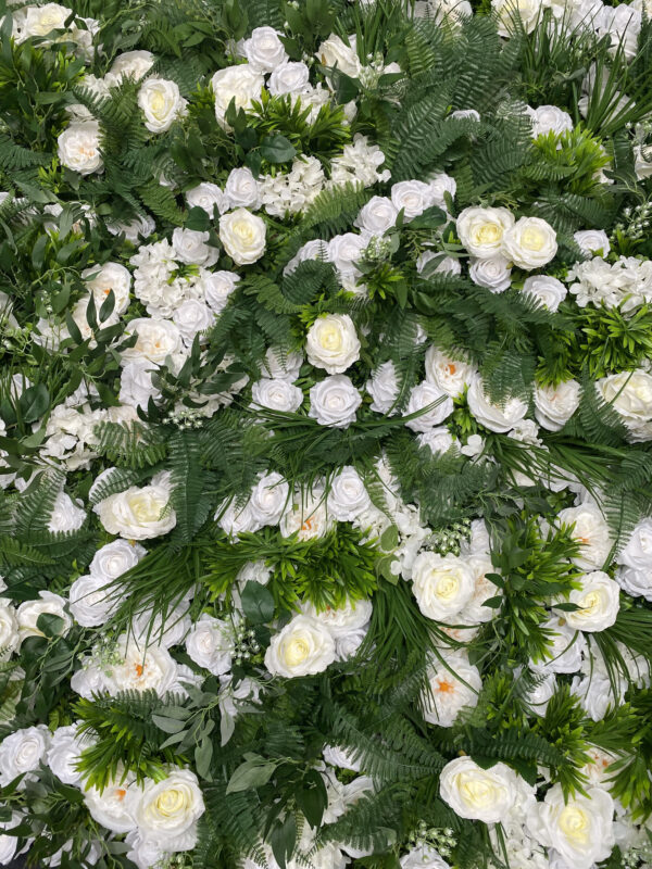 LUXE White and Green Wedding Flower Wall Backdrop