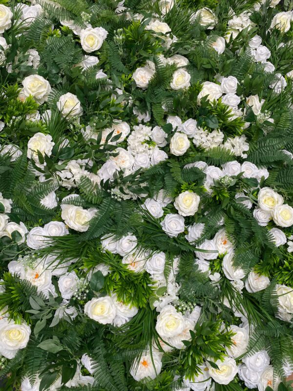 LUXE White and Green Wedding Flower Wall Backdrop - Image 2