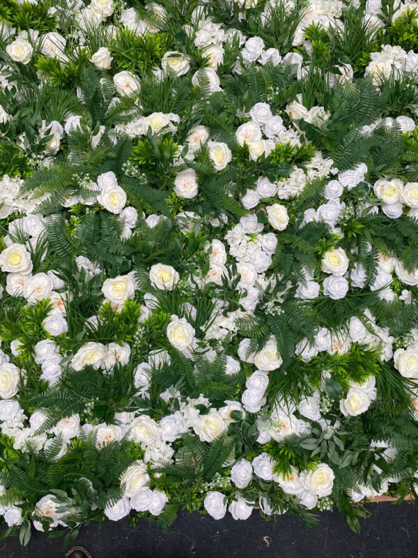 LUXE White and Green Wedding Flower Wall Backdrop - Image 4