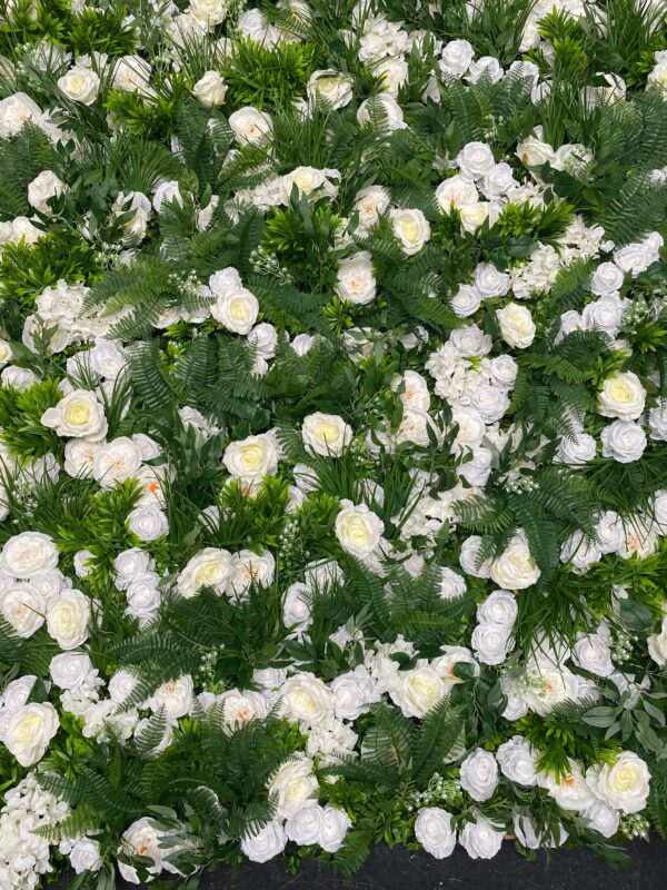 LUXE White and Green Wedding Flower Wall Backdrop - Image 5