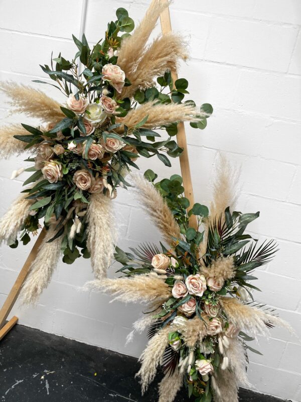 Nude Pampas and Rose Flower Arch Set - Image 2