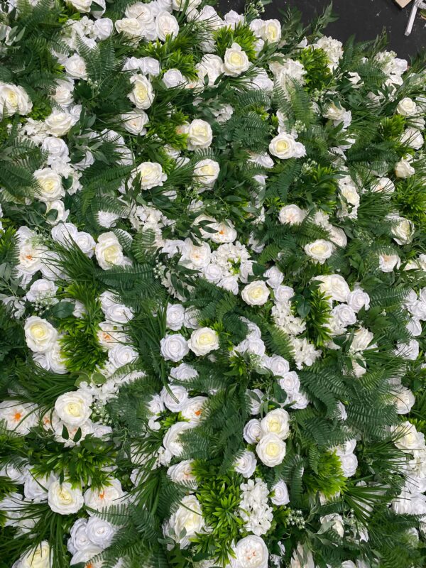 LUXE White and Green Wedding Flower Wall Backdrop - Image 6