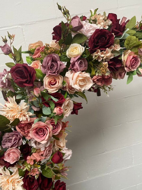 Burgundy and Mauve Flower Garland - Artificial Flower Arrangement - Image 2