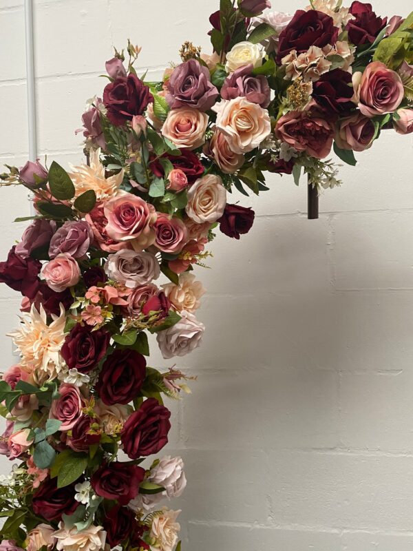 Burgundy and Mauve Flower Garland - Artificial Flower Arrangement - Image 5