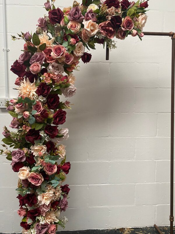 Burgundy and Mauve Flower Garland - Artificial Flower Arrangement - Image 6