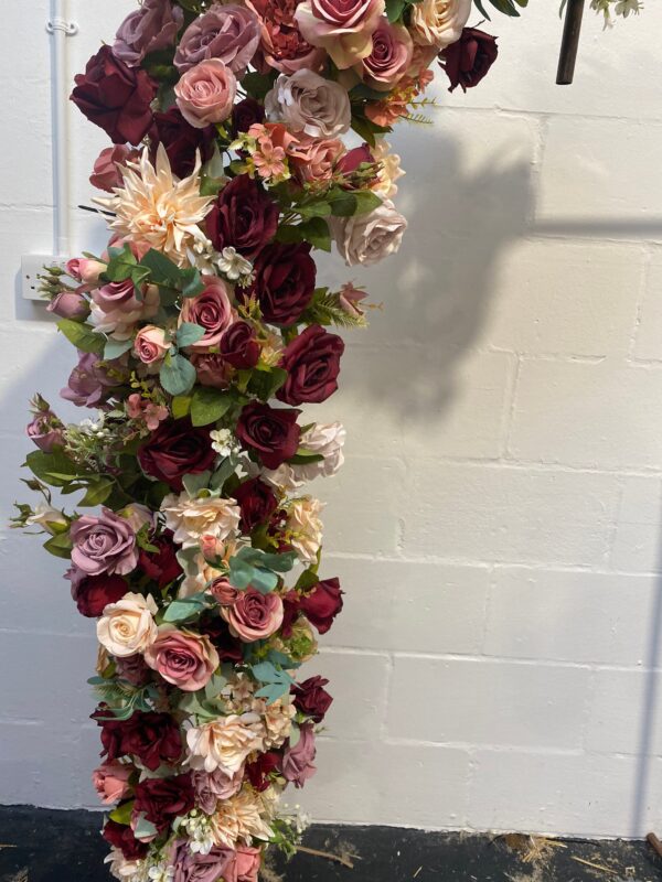 Burgundy and Mauve Flower Garland - Artificial Flower Arrangement - Image 7