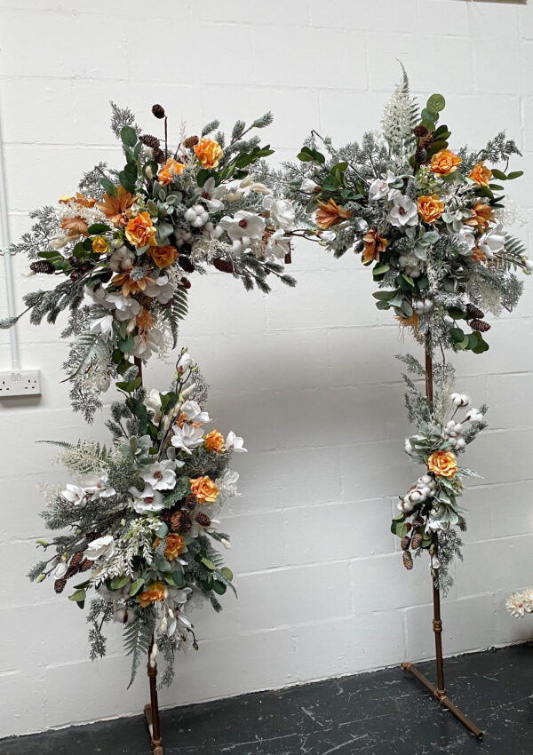 Winter Wedding Swag Flower Arrangements