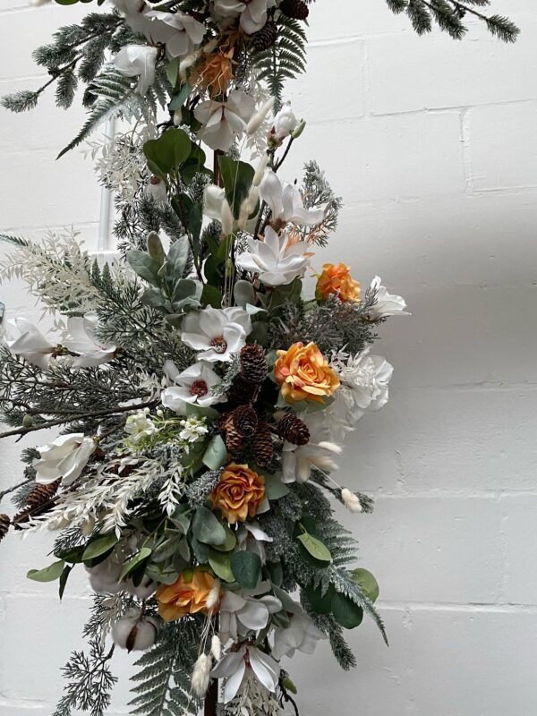 Winter Wedding Swag Flower Arrangements - Image 2