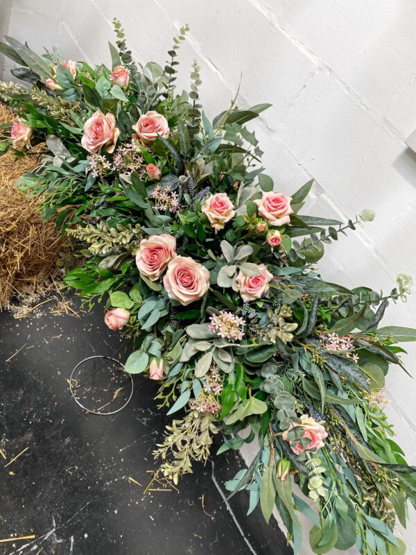 Pink Rose Wedding Head Table Flower Centrepiece - Image 5