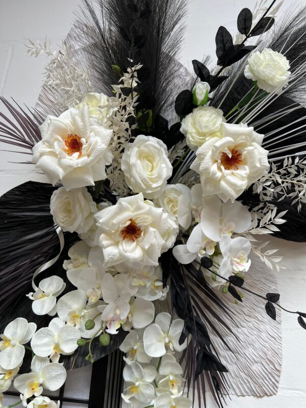 Black and White Boho Pampas Arch Arrangement Set