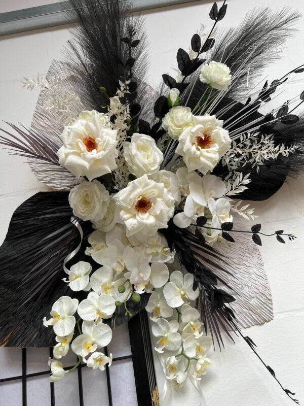 Black and White Boho Pampas Arch Arrangement Set - Image 2