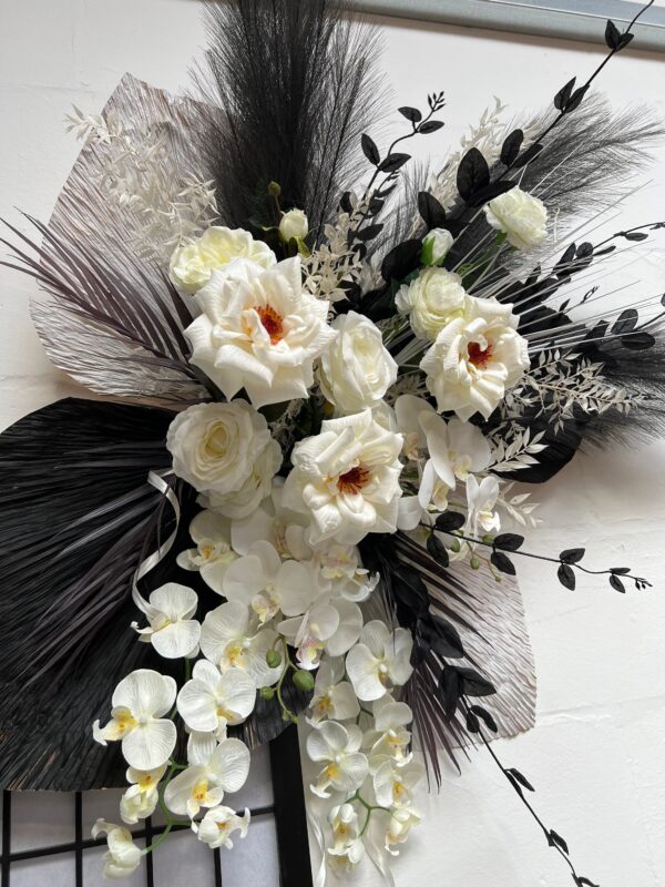 Black and White Boho Pampas Arch Arrangement Set - Image 5