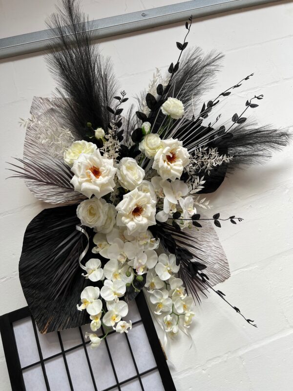 Black and White Boho Pampas Arch Arrangement Set - Image 3