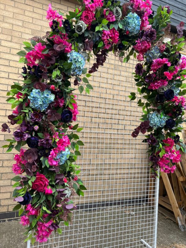 Fuchsia Pink Flower Garland - Halloween Flower Decor - Image 4