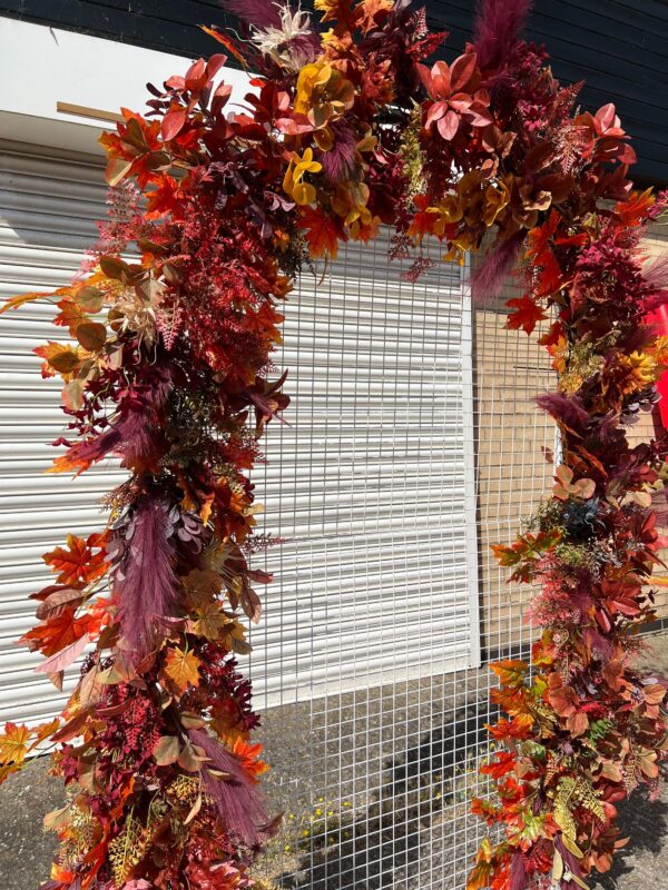 Burgundy Fall Flower Garland - Image 4