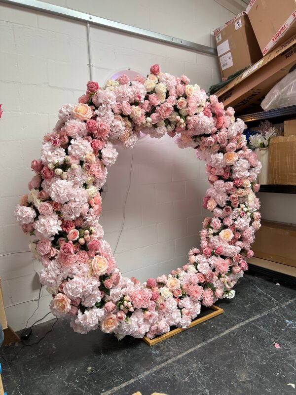 Round Moongate Wedding Arch - Pink Hydrangea & Rose