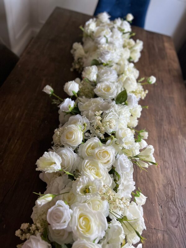 Bridal Rose Flower Garland - Table Runner - Image 9