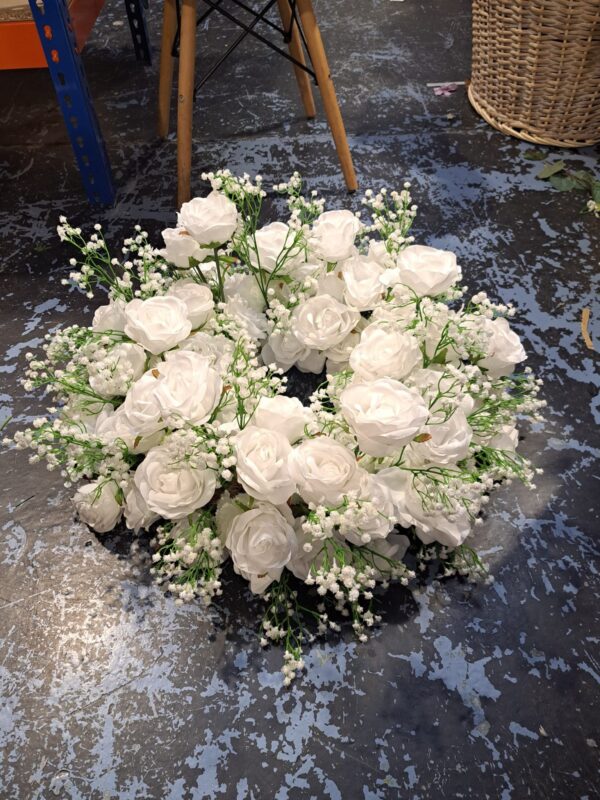 Wedding Candle Wreath Centrepiece White Roses