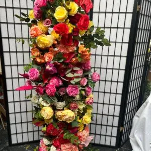 Vibrant Red and Yellow Flower Garland