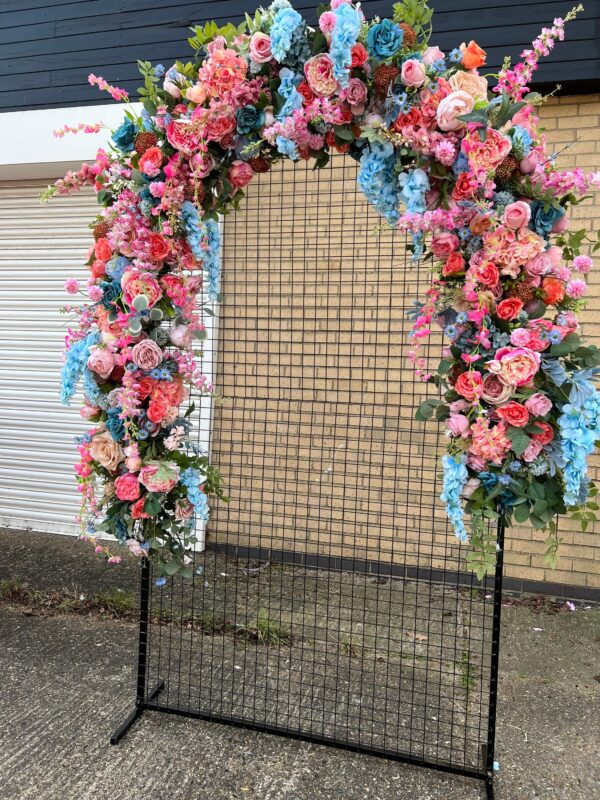 Vibrant Peach, Pink and Turquoise Wedding Flower Garland - Image 6