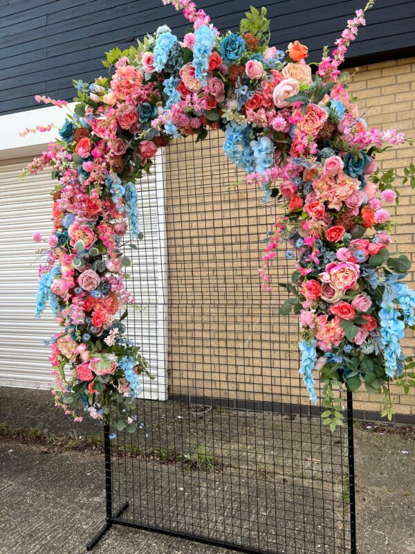 Vibrant Peach, Pink and Turquoise Wedding Flower Garland - Image 8