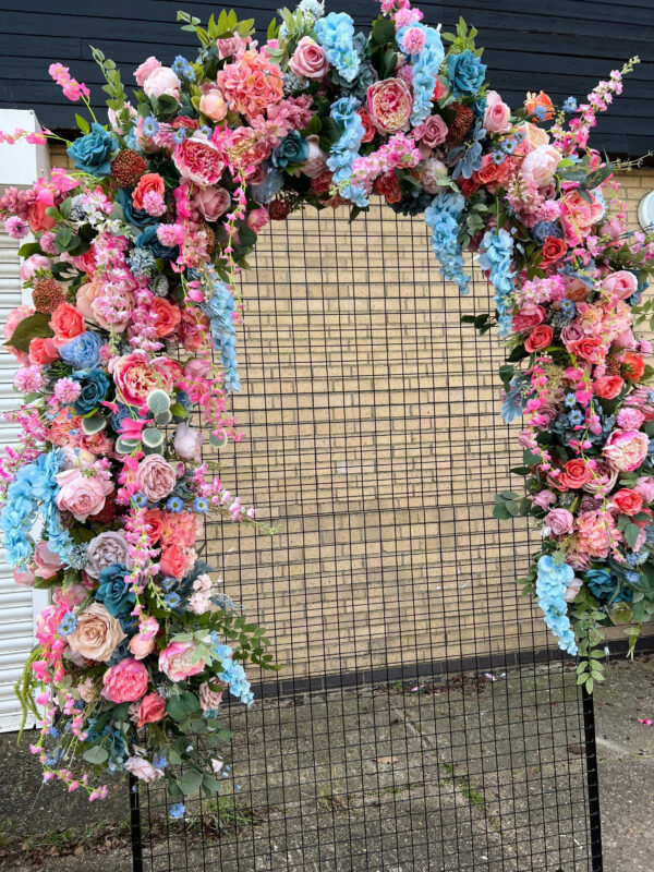 Vibrant Peach, Pink and Turquoise Wedding Flower Garland