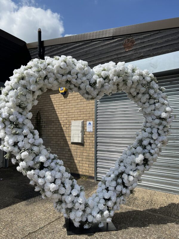 LUXE HEART SHAPE Frame, Wedding heart frame, white roses heart frame