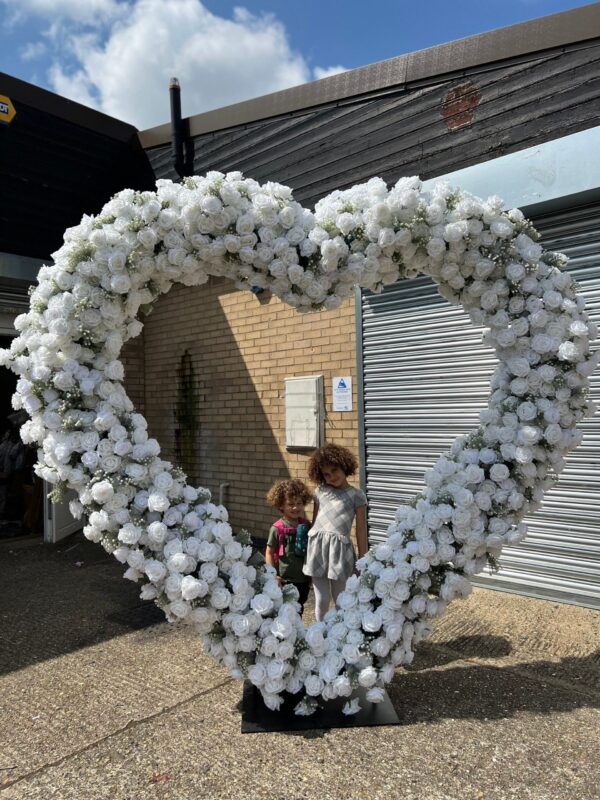 LUXE HEART SHAPE Frame, Wedding heart frame, white roses heart frame - Image 2