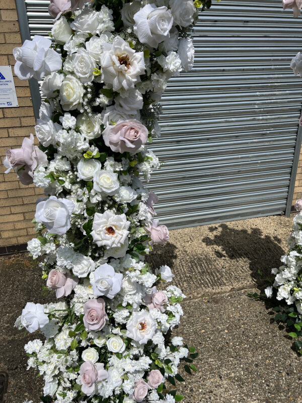 Elegant White Flower Wedding Flower Arch - Image 6