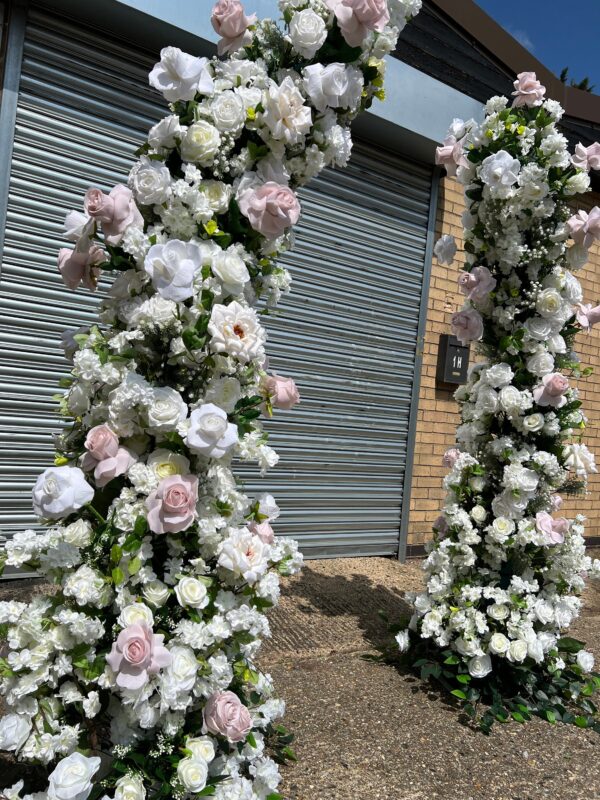 Elegant White Flower Wedding Flower Arch - Image 7