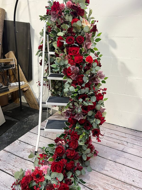 Red Rose Artificial Flower Garland, Red Rose Flower Runner - Image 6