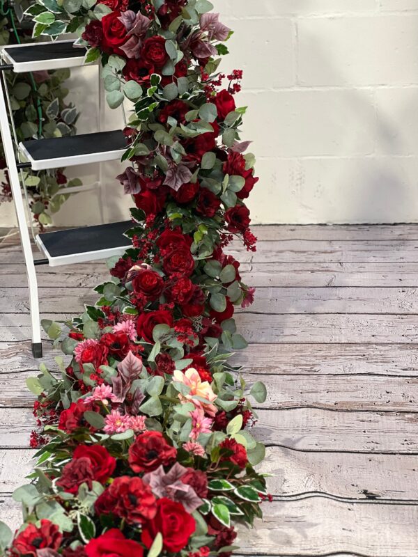 Red Rose Artificial Flower Garland, Red Rose Flower Runner