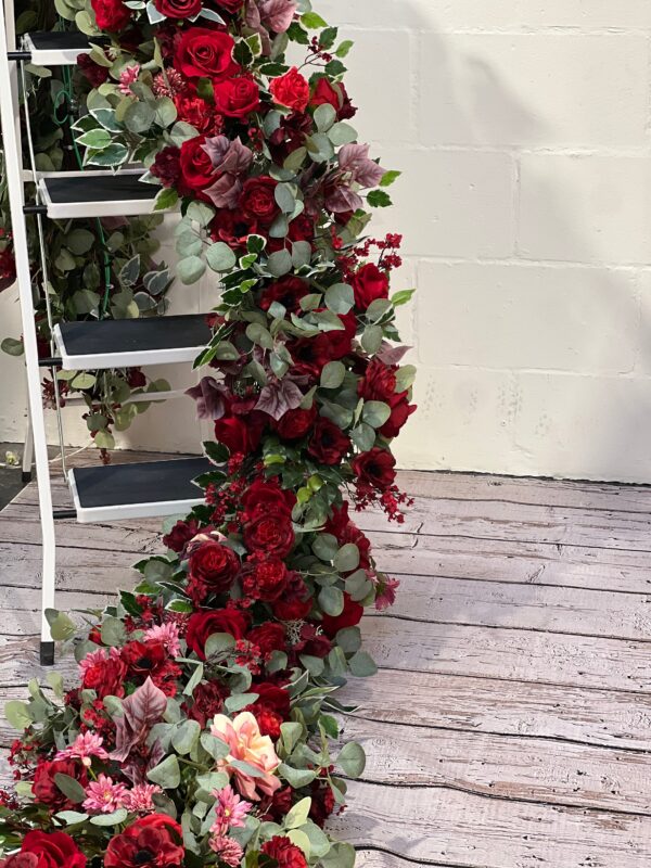 Red Rose Artificial Flower Garland, Red Rose Flower Runner - Image 2