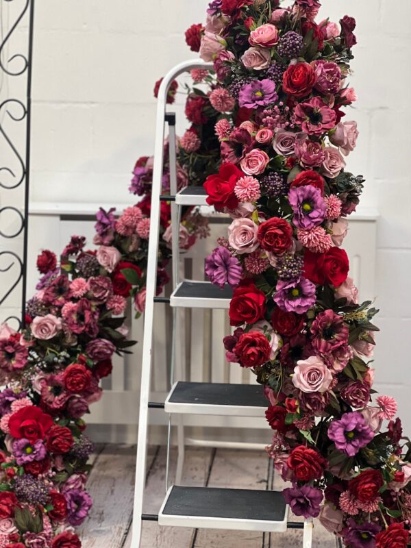 Red Mauve Flower garland - Burgundy Flower Garland