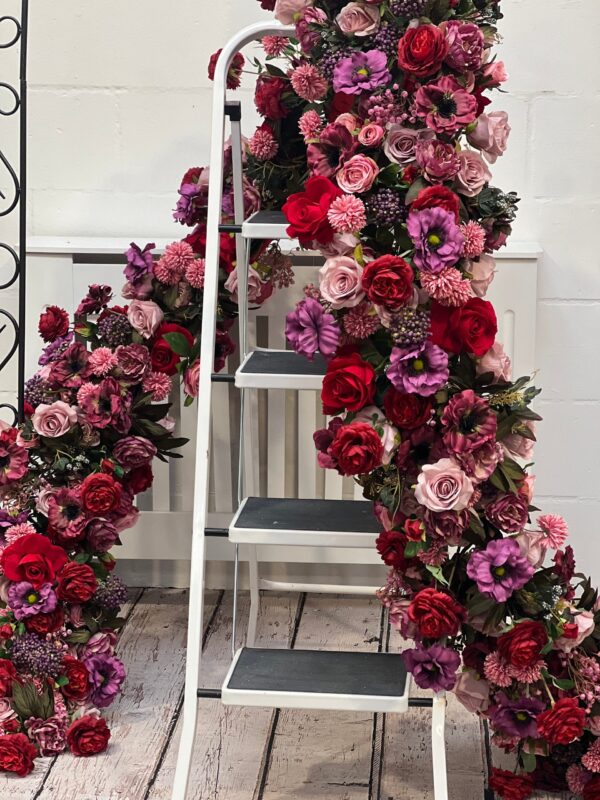 Red Mauve Flower garland - Burgundy Flower Garland - Image 3