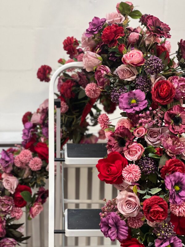 Red Mauve Flower garland - Burgundy Flower Garland - Image 4