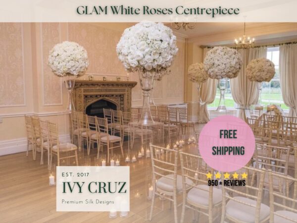 Glam Ivory Flower Centrepieces - Wedding Centrepieces