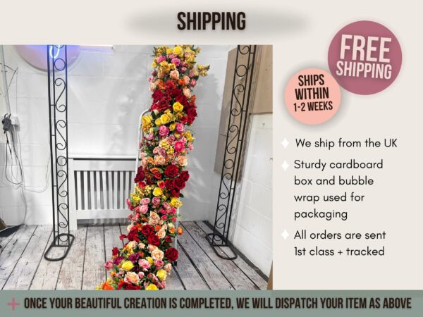 Vibrant Colourful Artificial Flower Garland Wedding - Image 4