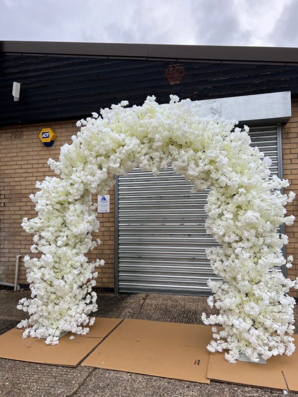 LUXE White Cherry Blossom Wedding Flower Arch - Image 3